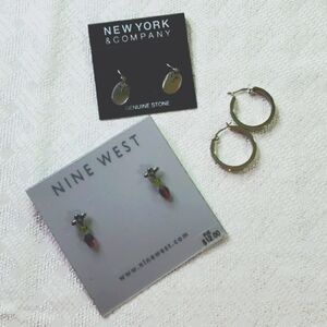 3 Pair Silver tone earrings NWT